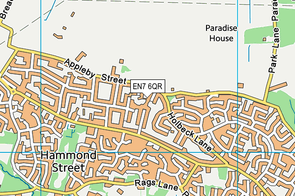 EN7 6QR map - OS VectorMap District (Ordnance Survey) EN7 6QR map - OS VectorMap District (Ordnance Survey)