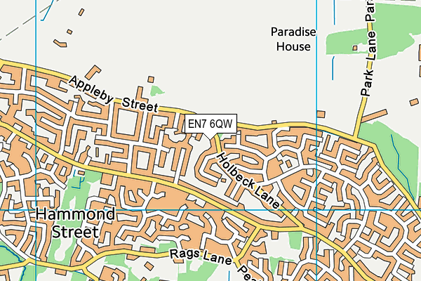 EN7 6QW map - OS VectorMap District (Ordnance Survey) EN7 6QW map - OS VectorMap District (Ordnance Survey)