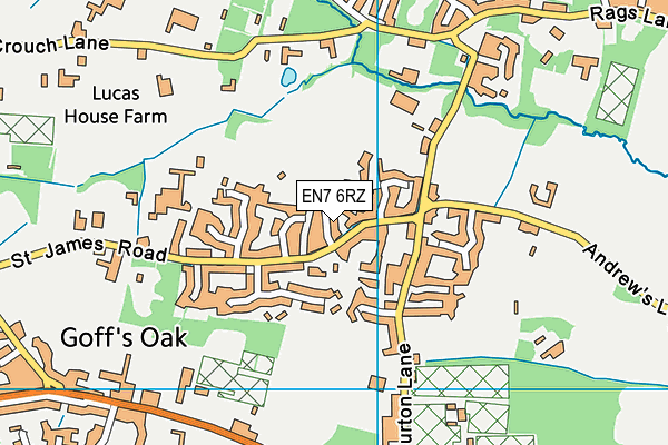 EN7 6RZ map - OS VectorMap District (Ordnance Survey) EN7 6RZ map - OS VectorMap District (Ordnance Survey)