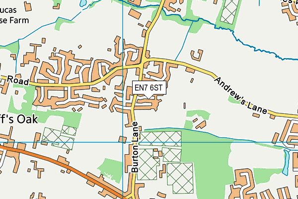 EN7 6ST map - OS VectorMap District (Ordnance Survey) EN7 6ST map - OS VectorMap District (Ordnance Survey)