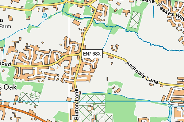 EN7 6SX map - OS VectorMap District (Ordnance Survey) EN7 6SX map - OS VectorMap District (Ordnance Survey)