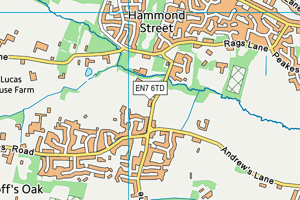 EN7 6TD map - OS VectorMap District (Ordnance Survey) EN7 6TD map - OS VectorMap District (Ordnance Survey)