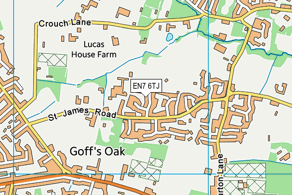 EN7 6TJ map - OS VectorMap District (Ordnance Survey) EN7 6TJ map - OS VectorMap District (Ordnance Survey)