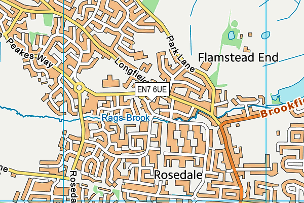 EN7 6UE map - OS VectorMap District (Ordnance Survey) EN7 6UE map - OS VectorMap District (Ordnance Survey)