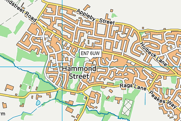 EN7 6UW map - OS VectorMap District (Ordnance Survey) EN7 6UW map - OS VectorMap District (Ordnance Survey)