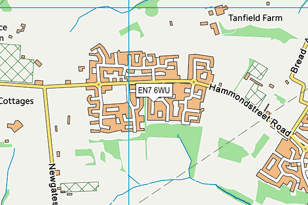 EN7 6WU map - OS VectorMap District (Ordnance Survey)