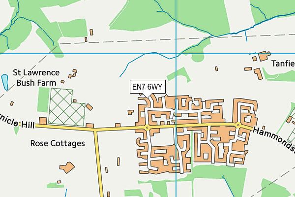 EN7 6WY map - OS VectorMap District (Ordnance Survey) EN7 6WY map - OS VectorMap District (Ordnance Survey)