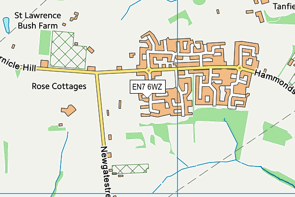 EN7 6WZ map - OS VectorMap District (Ordnance Survey) EN7 6WZ map - OS VectorMap District (Ordnance Survey)