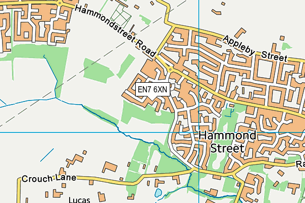 EN7 6XN map - OS VectorMap District (Ordnance Survey)
