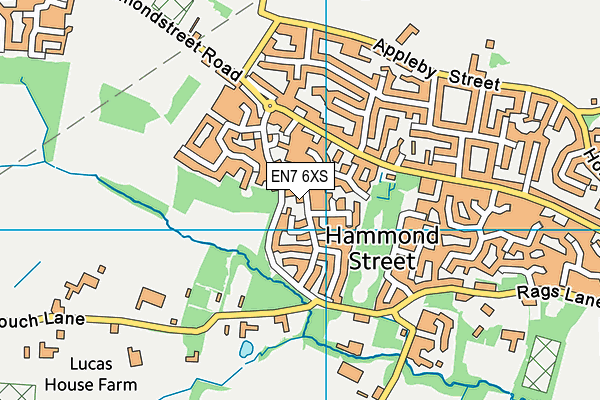 EN7 6XS map - OS VectorMap District (Ordnance Survey) EN7 6XS map - OS VectorMap District (Ordnance Survey)