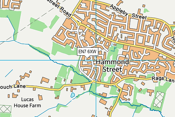 EN7 6XW map - OS VectorMap District (Ordnance Survey) EN7 6XW map - OS VectorMap District (Ordnance Survey)