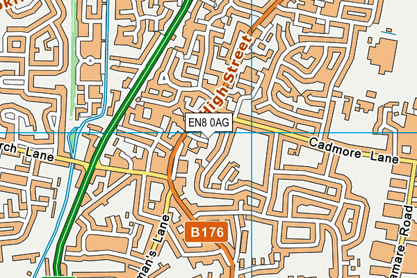 EN8 0AG map - OS VectorMap District (Ordnance Survey) EN8 0AG map - OS VectorMap District (Ordnance Survey)