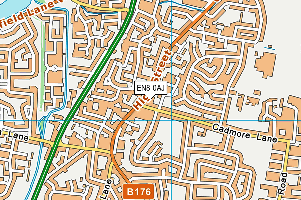 EN8 0AJ map - OS VectorMap District (Ordnance Survey) EN8 0AJ map - OS VectorMap District (Ordnance Survey)