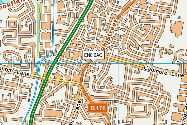 EN8 0AQ map - OS VectorMap District (Ordnance Survey)