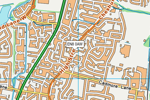 EN8 0AW map - OS VectorMap District (Ordnance Survey) EN8 0AW map - OS VectorMap District (Ordnance Survey)