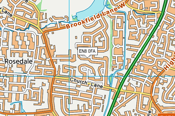 EN8 0FA map - OS VectorMap District (Ordnance Survey) EN8 0FA map - OS VectorMap District (Ordnance Survey)
