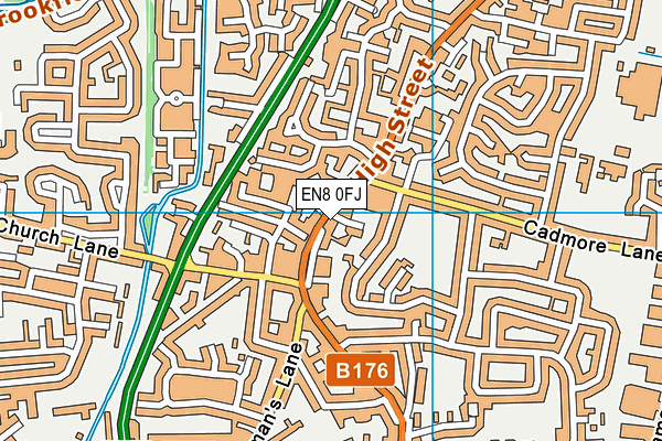EN8 0FJ map - OS VectorMap District (Ordnance Survey) EN8 0FJ map - OS VectorMap District (Ordnance Survey)