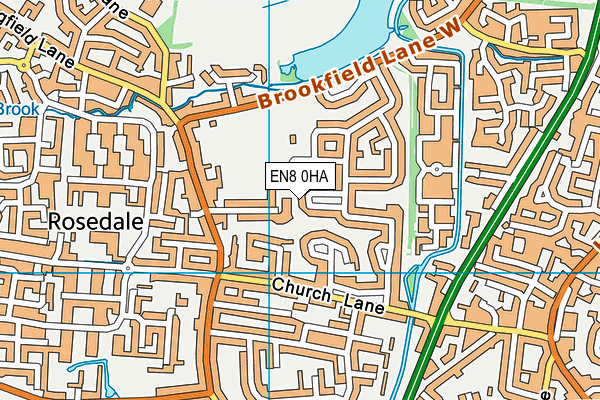 EN8 0HA map - OS VectorMap District (Ordnance Survey) EN8 0HA map - OS VectorMap District (Ordnance Survey)