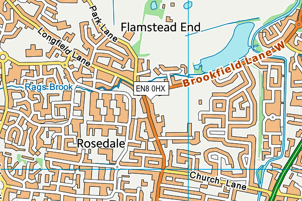 EN8 0HX map - OS VectorMap District (Ordnance Survey) EN8 0HX map - OS VectorMap District (Ordnance Survey)