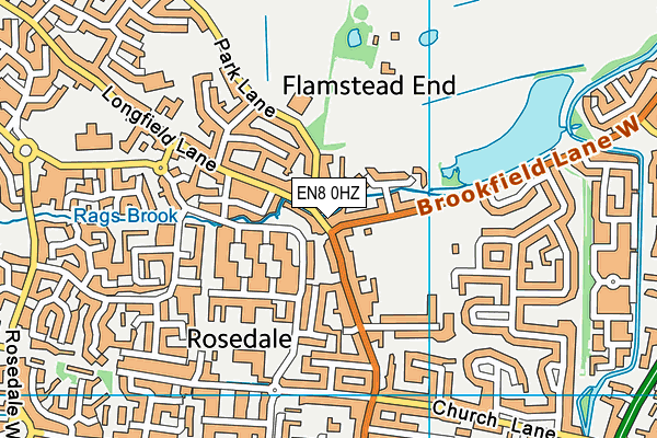 EN8 0HZ map - OS VectorMap District (Ordnance Survey)