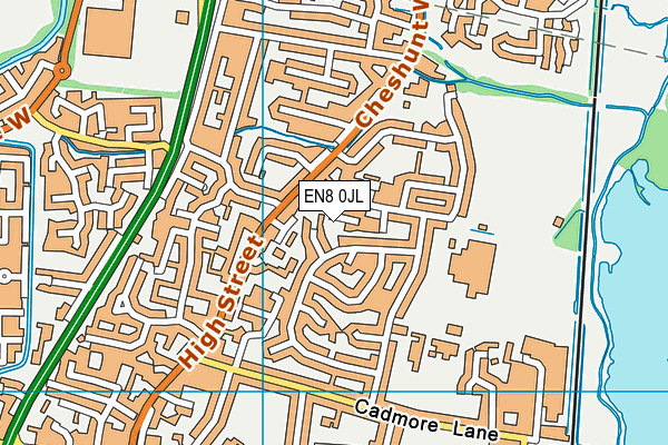 EN8 0JL map - OS VectorMap District (Ordnance Survey) EN8 0JL map - OS VectorMap District (Ordnance Survey)