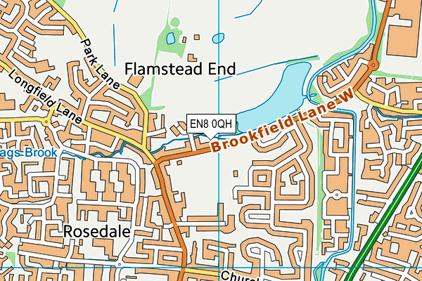 EN8 0QH map - OS VectorMap District (Ordnance Survey)