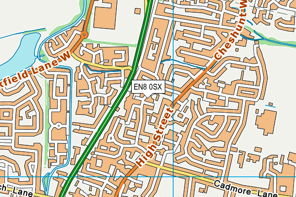 EN8 0SX map - OS VectorMap District (Ordnance Survey) EN8 0SX map - OS VectorMap District (Ordnance Survey)