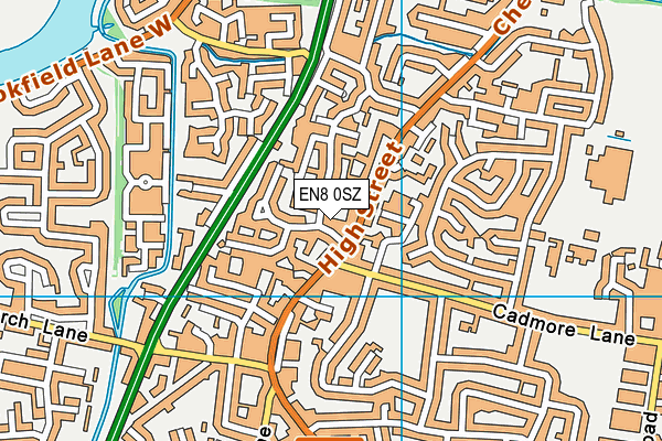 EN8 0SZ map - OS VectorMap District (Ordnance Survey) EN8 0SZ map - OS VectorMap District (Ordnance Survey)