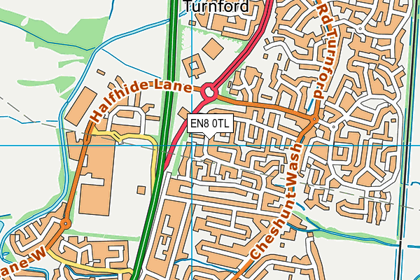 EN8 0TL map - OS VectorMap District (Ordnance Survey)