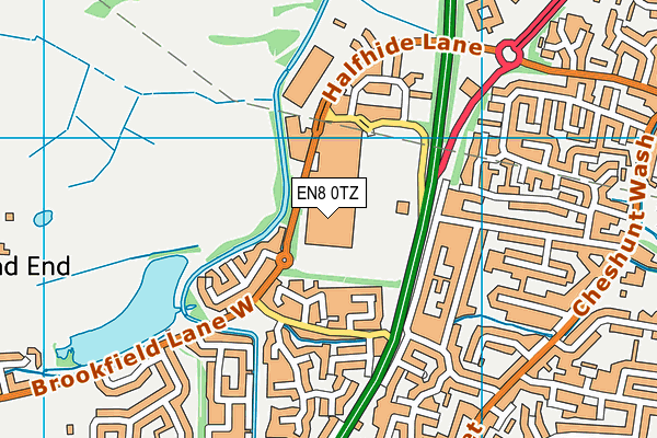 EN8 0TZ map - OS VectorMap District (Ordnance Survey) EN8 0TZ map - OS VectorMap District (Ordnance Survey)