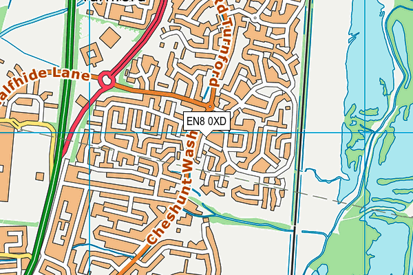 EN8 0XD map - OS VectorMap District (Ordnance Survey) EN8 0XD map - OS VectorMap District (Ordnance Survey)