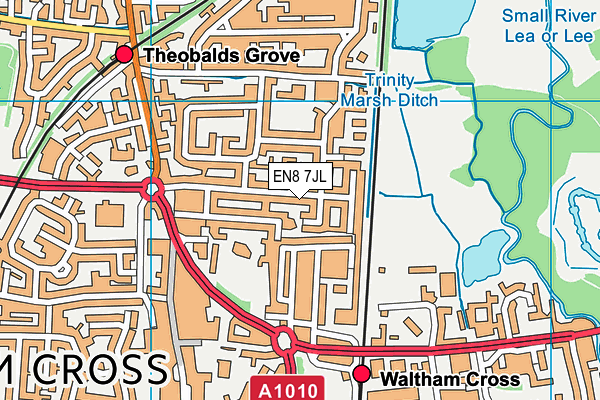 EN8 7JL map - OS VectorMap District (Ordnance Survey) EN8 7JL map - OS VectorMap District (Ordnance Survey)