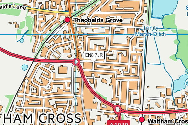 EN8 7JR map - OS VectorMap District (Ordnance Survey)