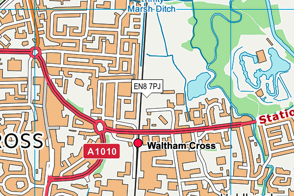 EN8 7PJ map - OS VectorMap District (Ordnance Survey) EN8 7PJ map - OS VectorMap District (Ordnance Survey)
