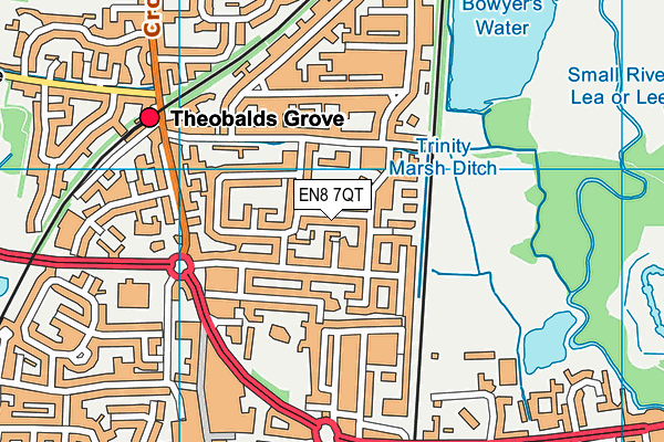 EN8 7QT map - OS VectorMap District (Ordnance Survey)