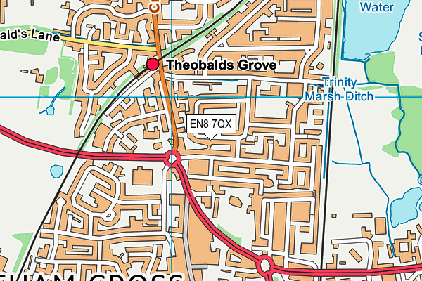 EN8 7QX map - OS VectorMap District (Ordnance Survey) EN8 7QX map - OS VectorMap District (Ordnance Survey)