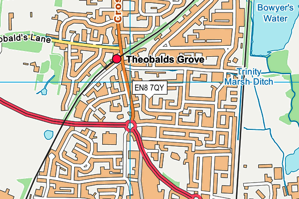 EN8 7QY map - OS VectorMap District (Ordnance Survey) EN8 7QY map - OS VectorMap District (Ordnance Survey)