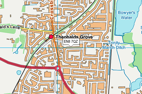 EN8 7QZ map - OS VectorMap District (Ordnance Survey)