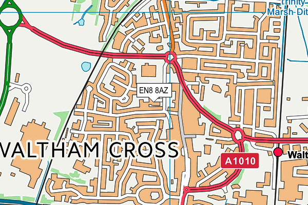 EN8 8AZ map - OS VectorMap District (Ordnance Survey)
