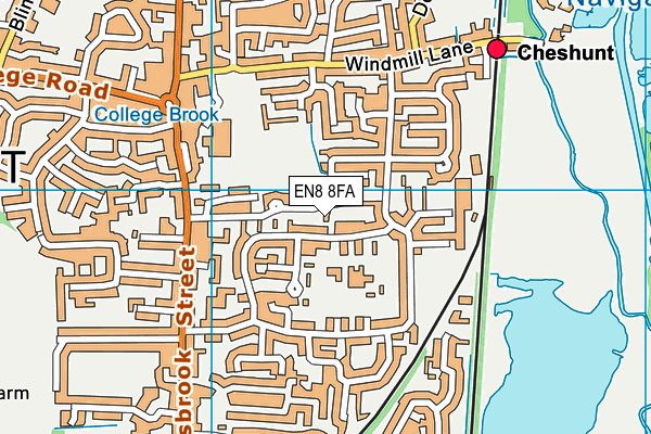 EN8 8FA map - OS VectorMap District (Ordnance Survey) EN8 8FA map - OS VectorMap District (Ordnance Survey)