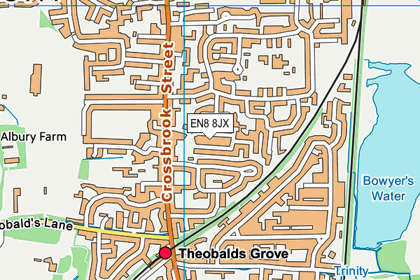 EN8 8JX map - OS VectorMap District (Ordnance Survey) EN8 8JX map - OS VectorMap District (Ordnance Survey)