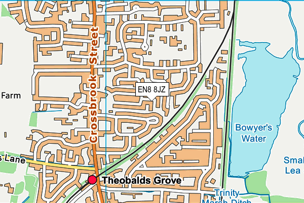 EN8 8JZ map - OS VectorMap District (Ordnance Survey) EN8 8JZ map - OS VectorMap District (Ordnance Survey)