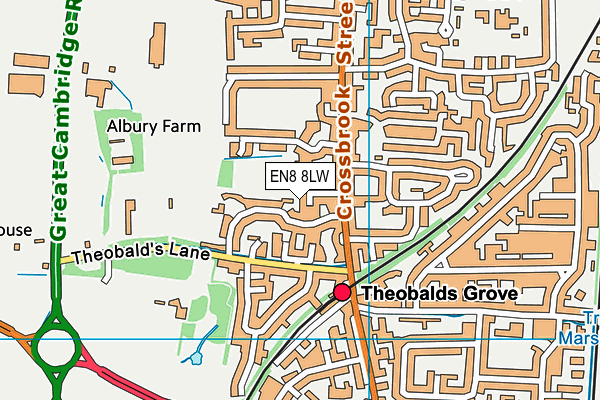 EN8 8LW map - OS VectorMap District (Ordnance Survey)