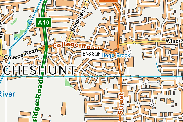 EN8 8QF map - OS VectorMap District (Ordnance Survey)