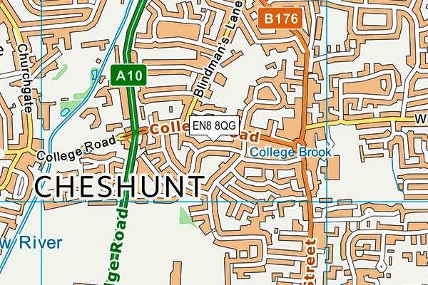 EN8 8QG map - OS VectorMap District (Ordnance Survey)