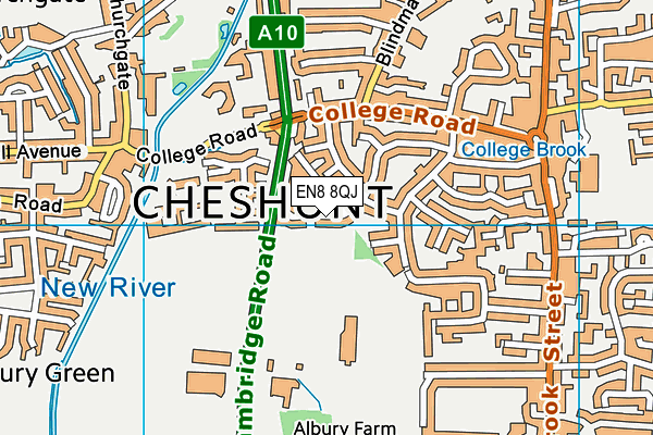 EN8 8QJ map - OS VectorMap District (Ordnance Survey) EN8 8QJ map - OS VectorMap District (Ordnance Survey)