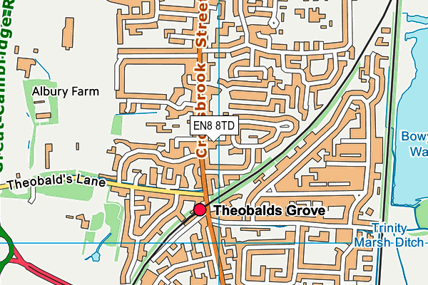 EN8 8TD map - OS VectorMap District (Ordnance Survey) EN8 8TD map - OS VectorMap District (Ordnance Survey)