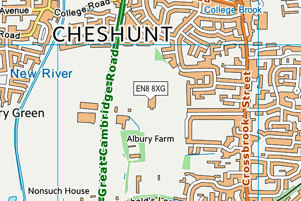 EN8 8XG map - OS VectorMap District (Ordnance Survey) EN8 8XG map - OS VectorMap District (Ordnance Survey)