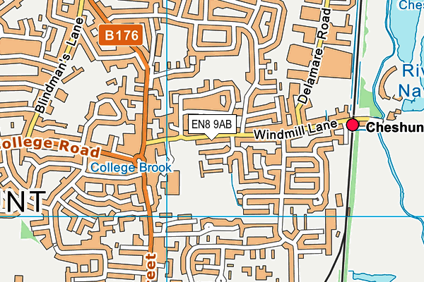 EN8 9AB map - OS VectorMap District (Ordnance Survey) EN8 9AB map - OS VectorMap District (Ordnance Survey)