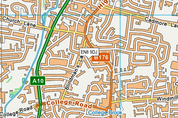 EN8 9DJ map - OS VectorMap District (Ordnance Survey) EN8 9DJ map - OS VectorMap District (Ordnance Survey)